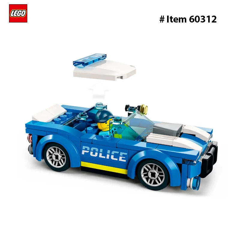LEGO 60312 City Police Car Toy  for Kids 5 Plus Years Old with Officer Minifigure, Small Gift Idea, Car Chase Building Set