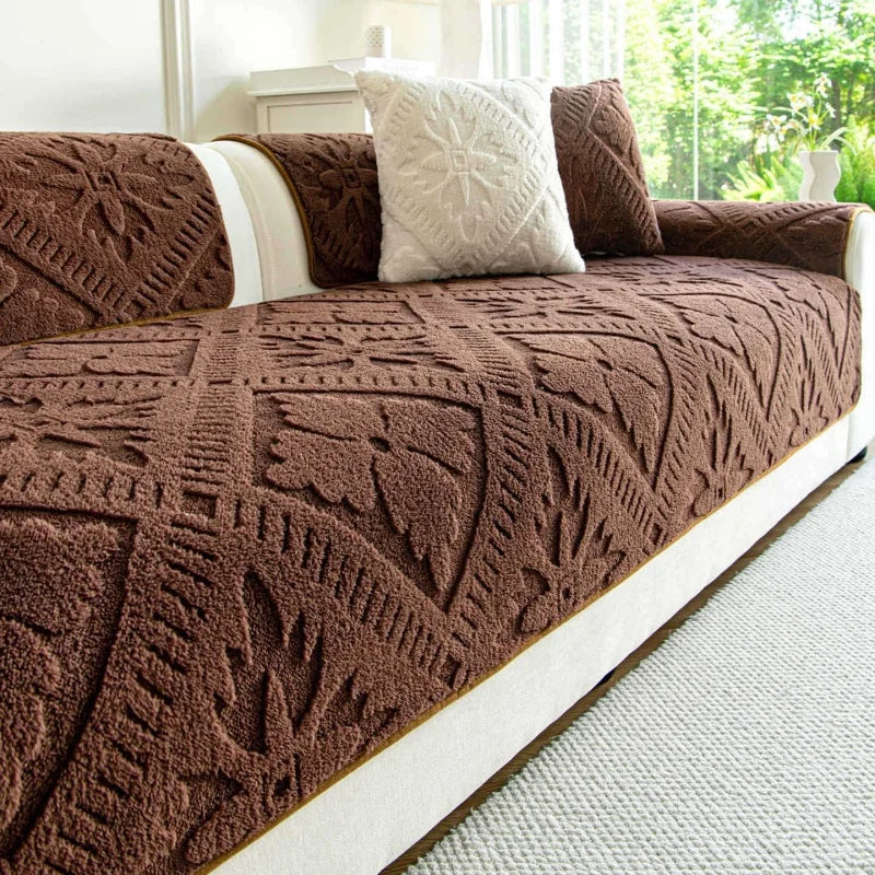 1PC Plush Sofa Covers for Living Room Winter Warm Universal Couch Mat French Style Non-slip Sofa Seat Pad Home Decor 방석쿠션
