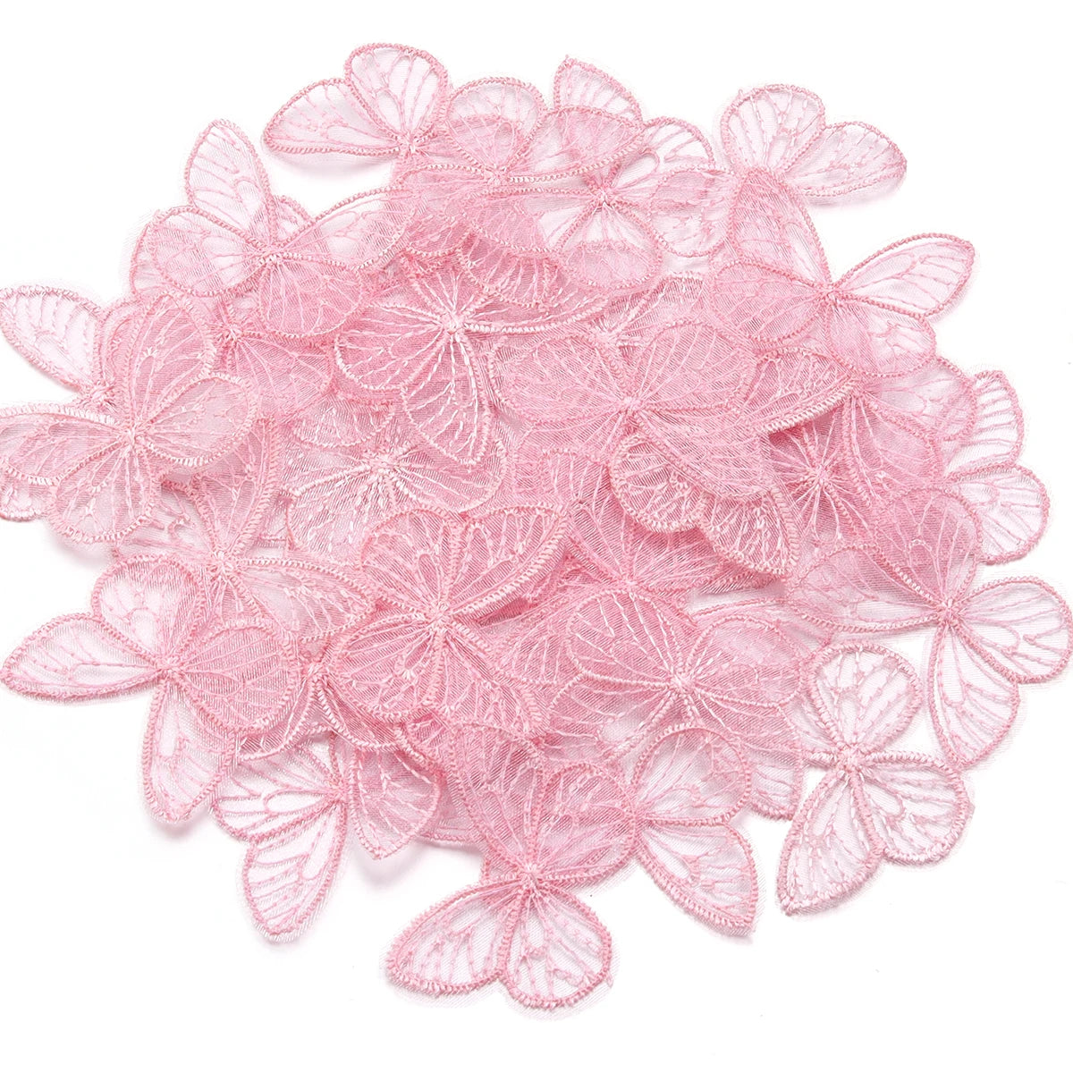 20pcs Embroidered Mesh Butterfly 3.5x4.5cm Cloth Patch Appliques for DIY Clothes Headwear Sewing Supplies Hair Clips Accessories