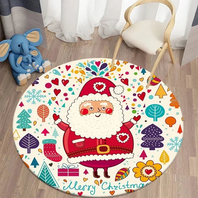 Santa round carpet home living room bed  floor mat kitchen bath   cute children's  decoration