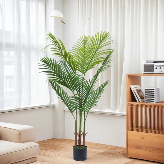 140cm Large Artificial Palm Tree with pot Tropical Fake Plants Areca Palm Tree Decoration for Indoor and Outdoor Living Room