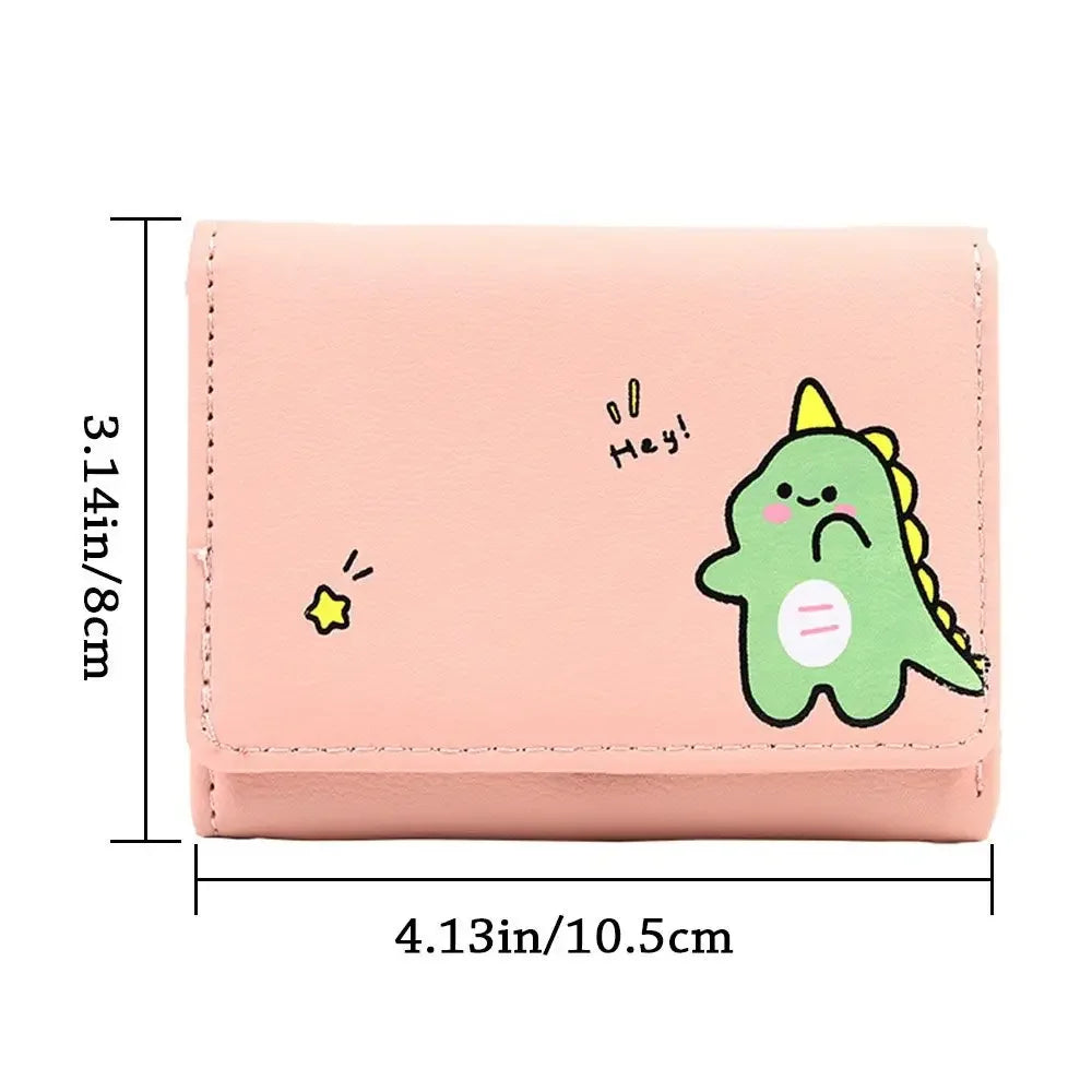 Women Kawaii Animals Short Wallet Money Bags Purse Female Small ID Card Holder Girl Ladies Coin Purses