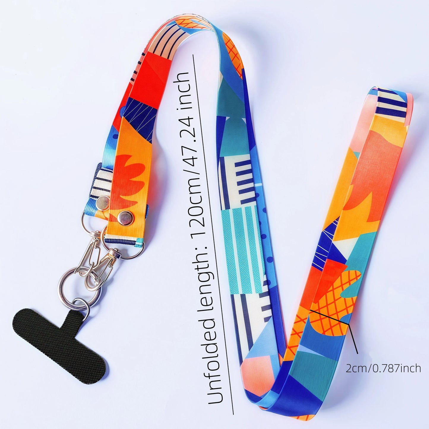 Tejesa  Mobile Phone Lanyard For Women – Stylish Messenger Strap Wth Geometric Patterns, Comfortable Neck Loop