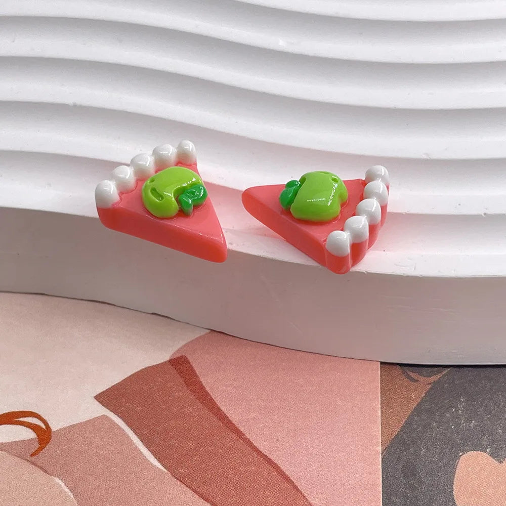 10 Pcs Resin Simulation Cartoon Macaron Flatback Cabochon Art Supply DIY Earring Craft Scrapbooking For Hair Bow Clip Decoration