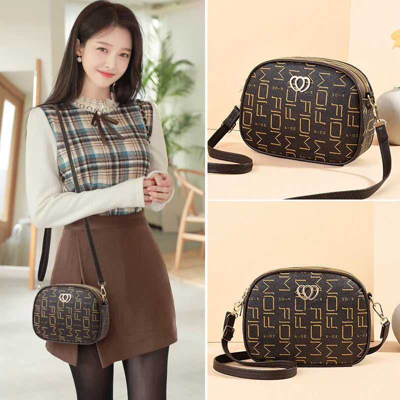 Hemasa 3 Zipper Women Crossbody Shoulder    Large Capacity Female Bag  Heart-shaped handBag