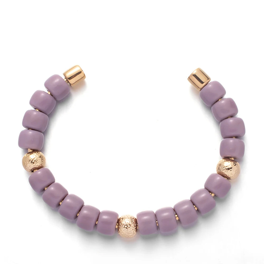 Tejesa Colorful  Natural Stone Cuff Bangle Bracelets For Women