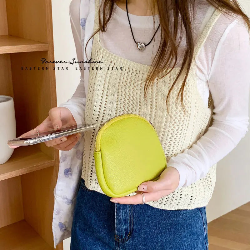 1 Piece Women Elegant Simplicity Coin Purse Chic Solid Color Series Clutch Purse Portable Mini Durable Lipstick Card Holder