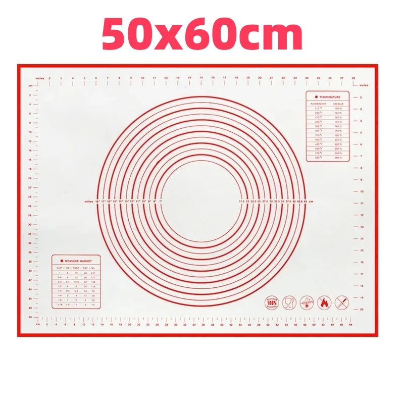 Hemasa Silicone Baking Mat Kneading Pad Dough Mat Pizza Cake Dough Maker Kitchen Cooking Grill Non-Stick Gadgets Bakeware Pastry Mat