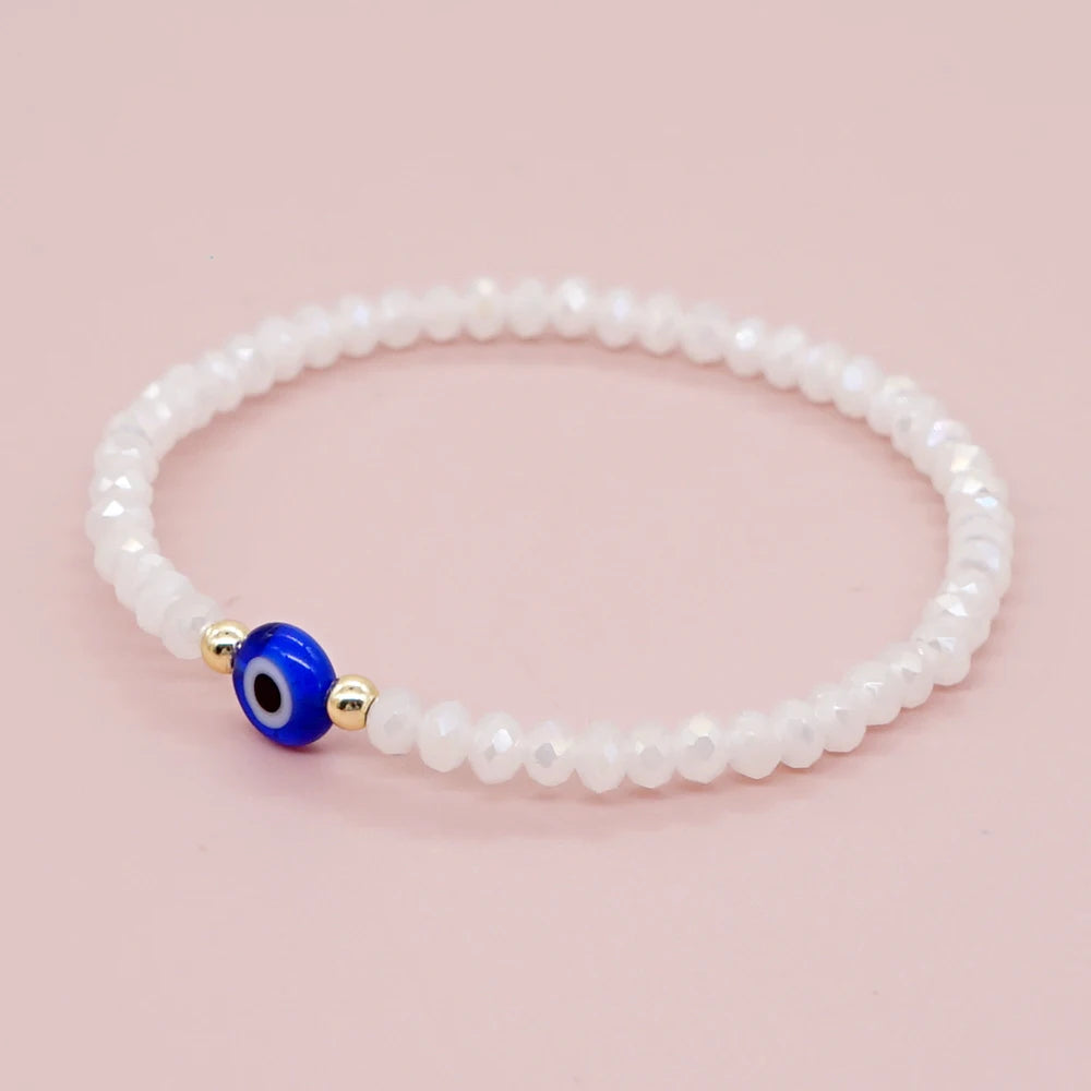 Hemasa Set of 6 Colours  Evil Eye  Beads Stretchable Bracelet for Women