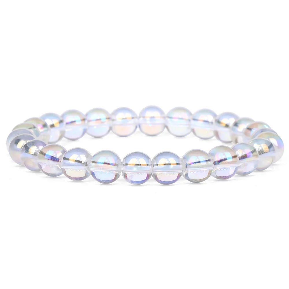 Tejesa Blue Flash Stone Bracelets For Men Crystal Glass Moonstone Couple Bracelets For Women Cat Eye Chalcedony Opal Handmade Bangles