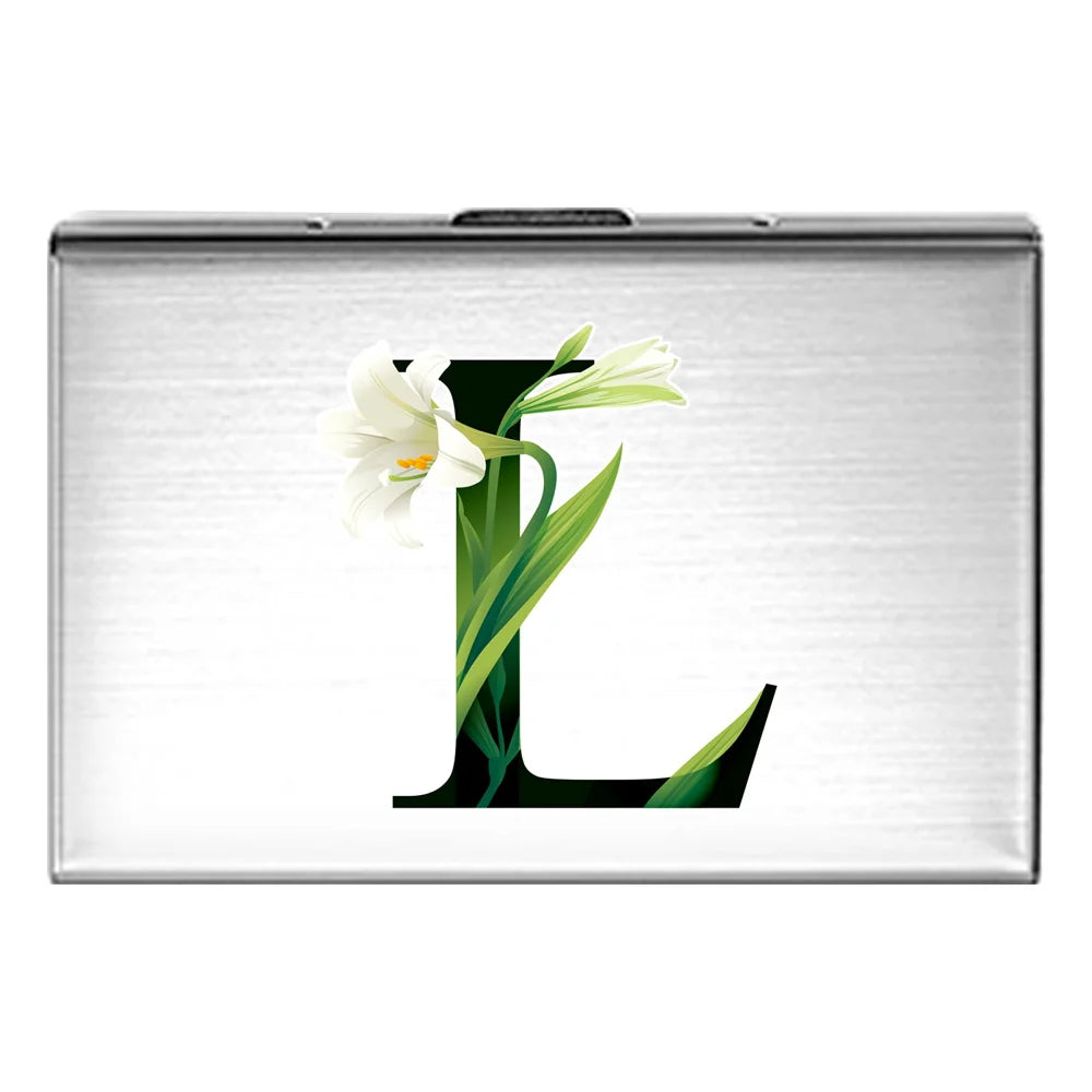 Card Holder RFID Blocking Aluminum Metal Slim Wallet Anti-scan Credit Card Holder Thin Case Small Wallet Flower Color Series