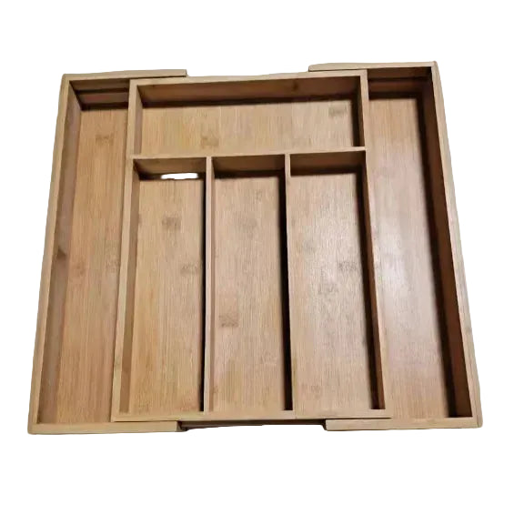 Tejesa Adjustable Bamboo Cutlery Drawer Organizer for Kitchen Utensils Storage Tray Expandable Bamboo Utensil Holder for Kitchen Drawer