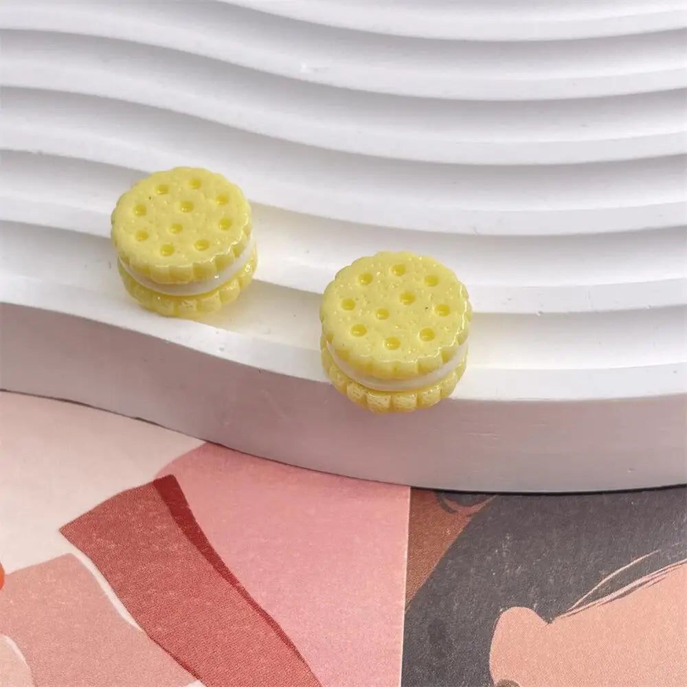10 Pcs Resin Simulation Cartoon Macaron Flatback Cabochon Art Supply DIY Earring Craft Scrapbooking For Hair Bow Clip Decoration