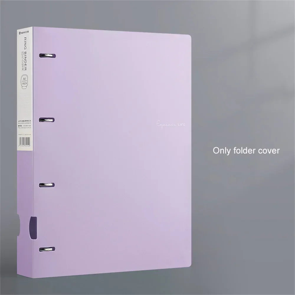 New A4 Loose-leaf Folder Document Display Book 4 Holes Loose-leaf Folder Morandi Colour Waterproof File Ring Office Stationery
