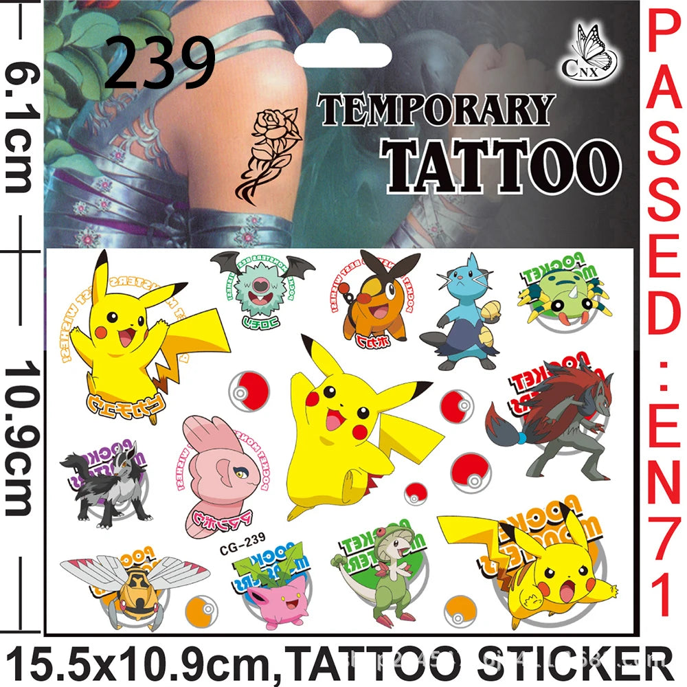 Pokemon Pikachu Birthday Party Favors Gifts Slap Bracelets Stamps Tattoos Stickers Kids Goodie Bag Fillers Party Supplies Decora