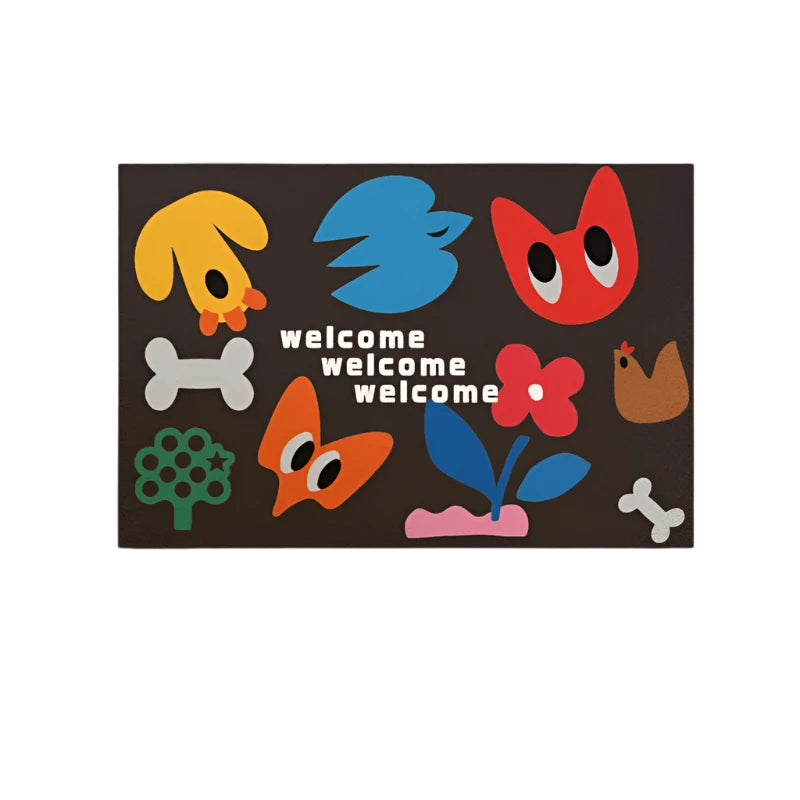 Hemasa  Welcome Entrance Doormat Non-slip PVC Floor Mats Easy Clean Hallway Entryway Home Decor Dust Removal Carpet
