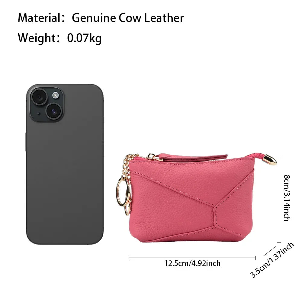 URBAN MASTER Coin Purse for Women Genuine Cow Leather Change Pouch Fashion Simple Storage Bag Small Wallet with Keychain 1547