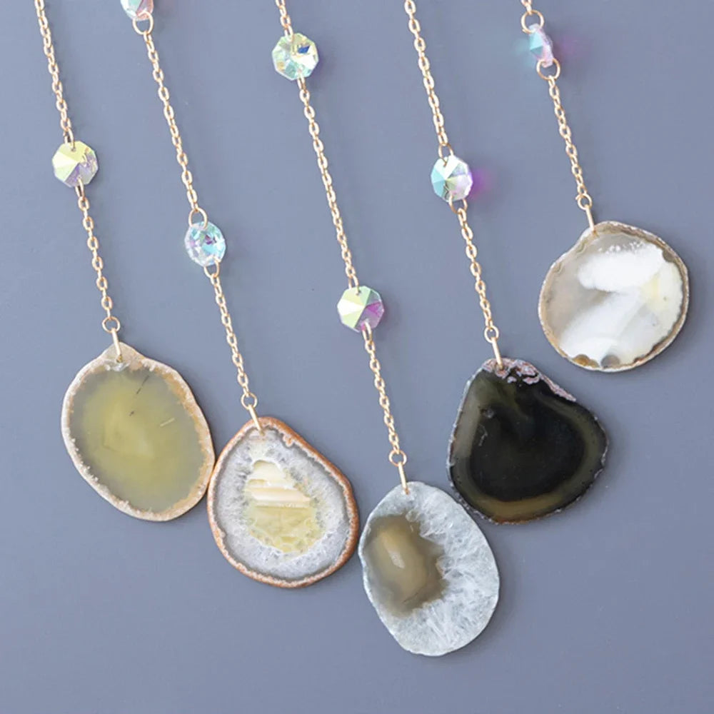 7 Chakra Gemstones Tree Of Life Dream Catchers  Natural Agate Bedroom Wall Hanging Crystal Dream Catcher Home Craft Decorations