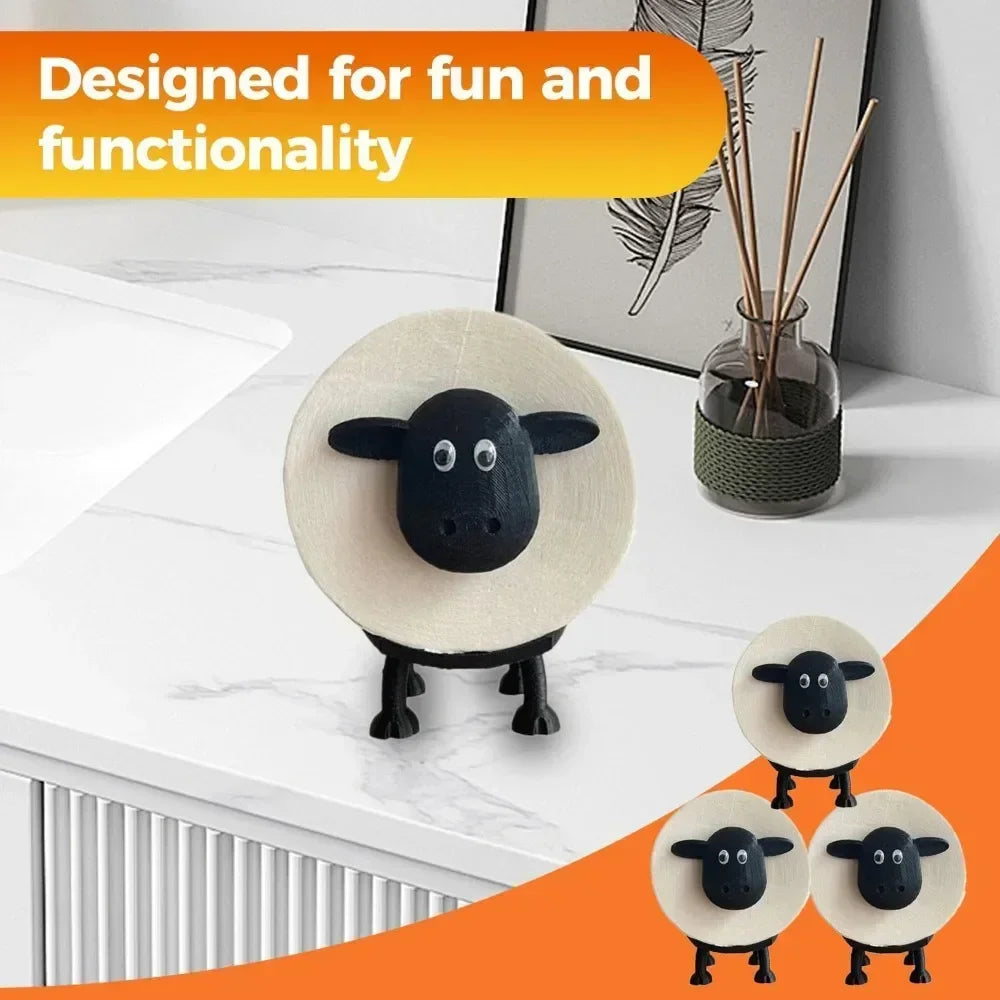 Hemasa Sheep Toilet Roll Holder, Cute Sheep Shape Toilet Tissue Rack, Free Standing Storage Roll Paper Holder Animal Shape Paper Rack