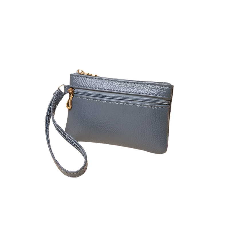 Hemasa Double Zipper Coin Purse Pu Leather Coin Pouch Id Credit Card Holder and Earphone Key Storage Bag Mini Purse Wallet Cute Purse