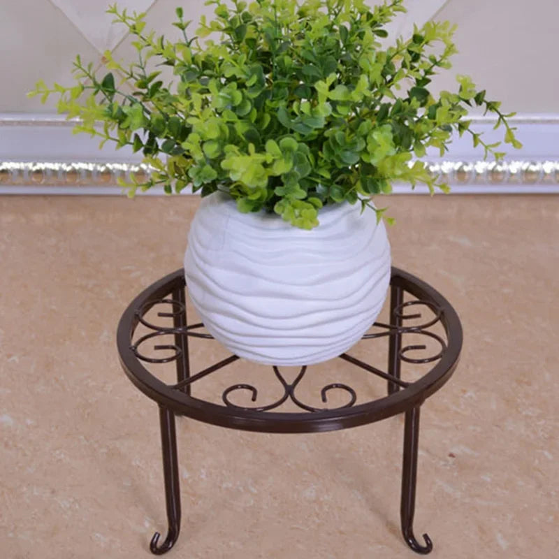 Tejesa Metal Plant Stand Flower Pot Base Holder Stool for Home Garden Indoor Outdoor Flower Plant Display Free Standing Bonsai Holder