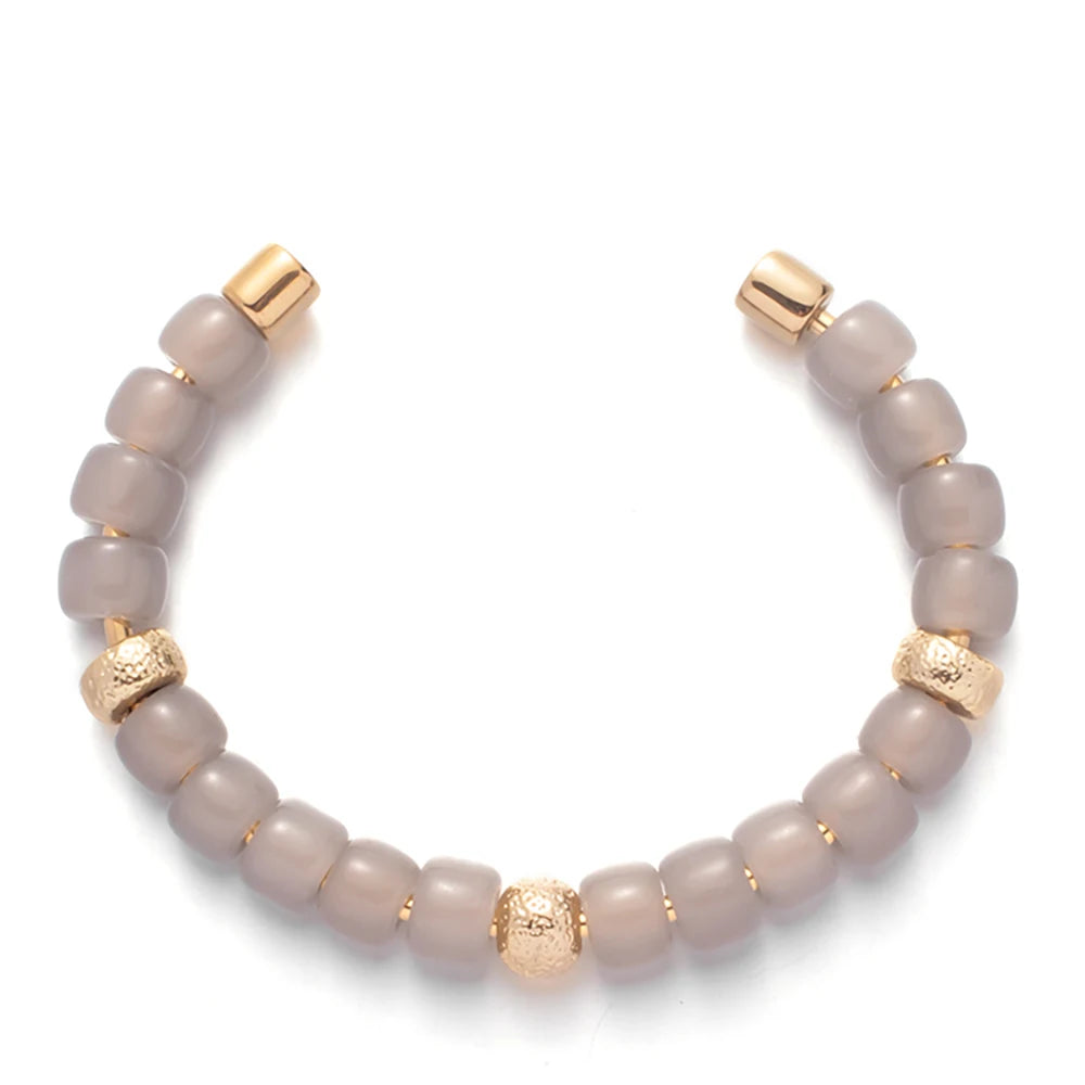 Tejesa Colorful  Natural Stone Cuff Bangle Bracelets For Women