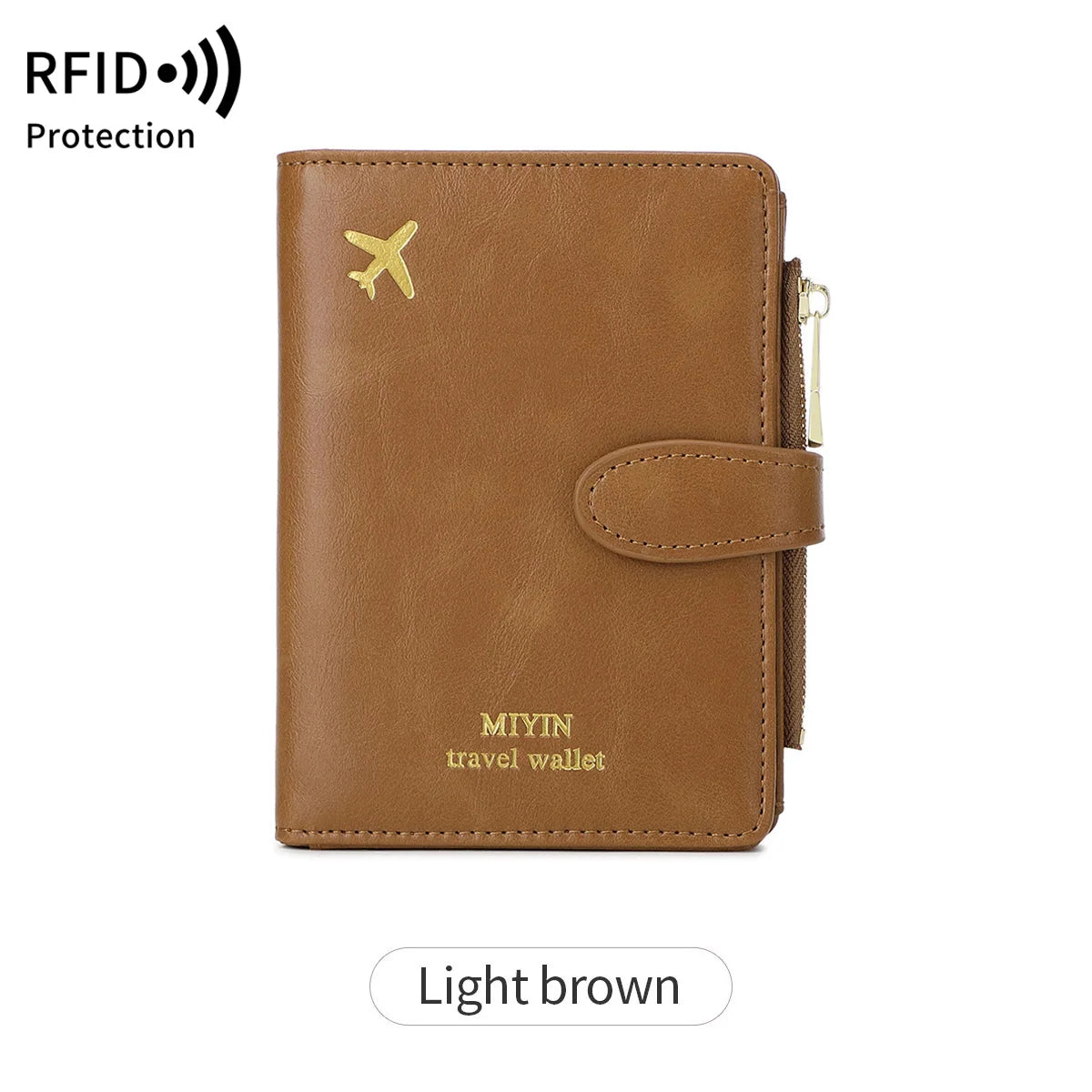 Hemasa Multi functional RFID anti-theft brush passport bag fashionable multi card slot passport clip PU leather large capacity wallet