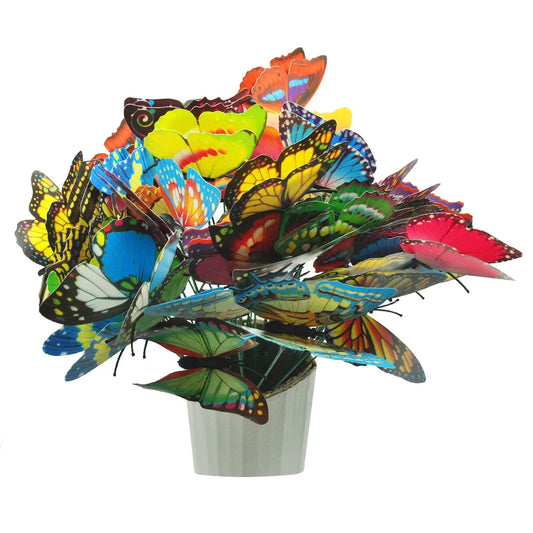 Hemasa Bunch of Butterflies for Garden  yard Butterfly Stakes Decoracion Outdoor Decor Gardening Decoration