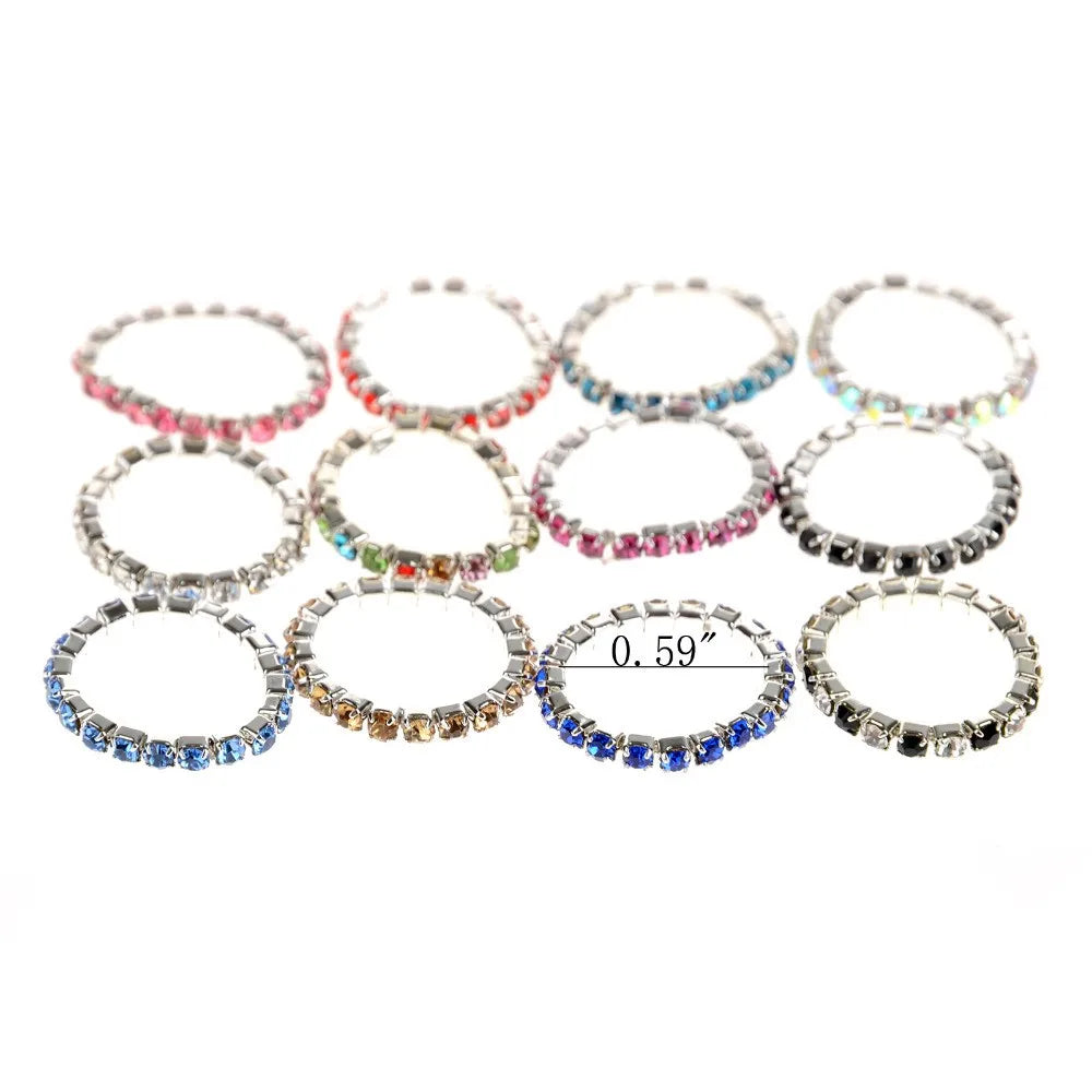 Hemasa 12pcs Adjustable Stretch Foot  Jewellery for Women /Crystal Rhinestone Finger  Rings Toe Rings Mix Color
