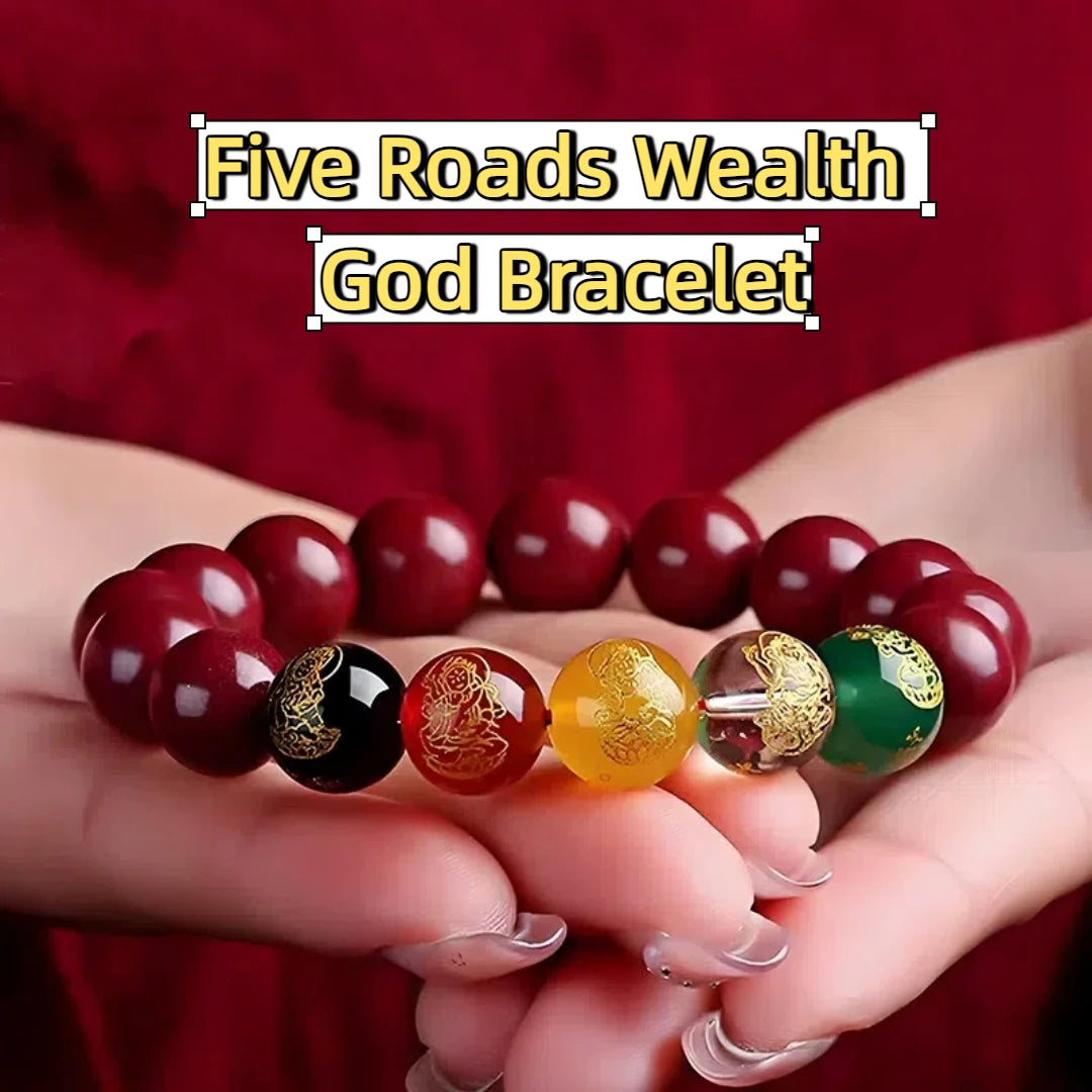 Tejesa Chinese-Style Five Elements Bracelet Symbolizing the Five Gods of Wealth Attracting Good Fortune And Essential for Success