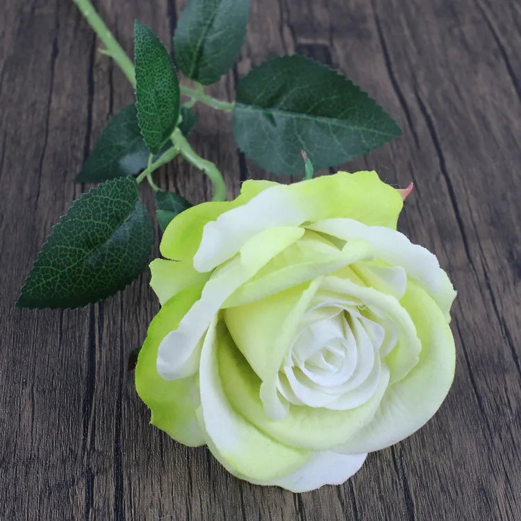 Hemasa 10Pcs Artificial Velvet Rose Flower Branch Wedding Decor Party Scence Layout Bride Holding Flowers Home Decoration Rose Flowers