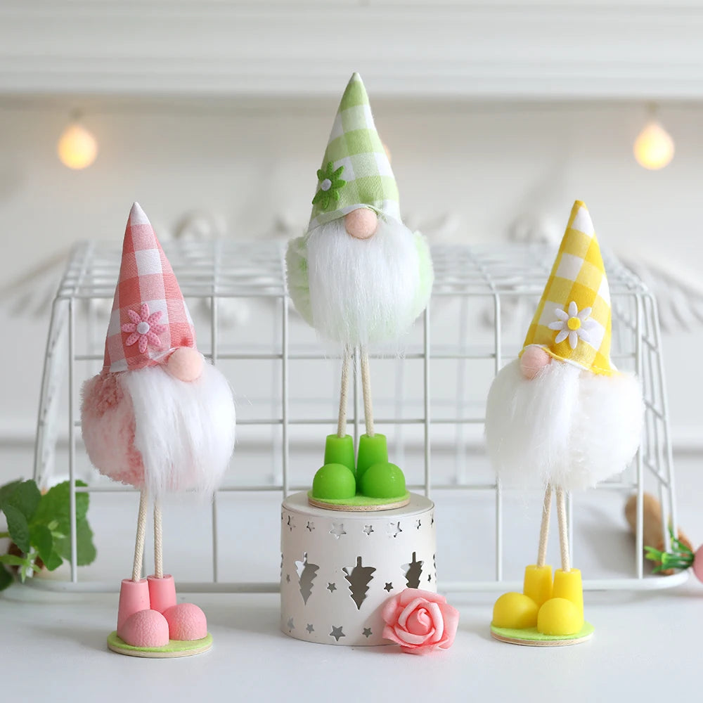 3pcs/set Easter Fairy Plush Elf Eggs Hanging Ornaments Spring Sitting Pixie Doll Home Fairy Theme Party Decor Kids Gifts 2024