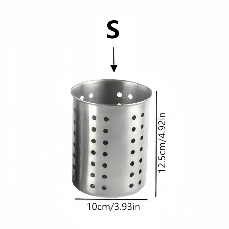 Tejesa 1/2 piece stainless steel cylindrical chopstick cutlery storage box suitable for home kitchens, restaurants, and dormitories