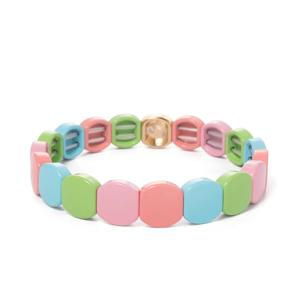 Hemasa Rainbow  Hexagon Beaded Tile Bracelet For Women