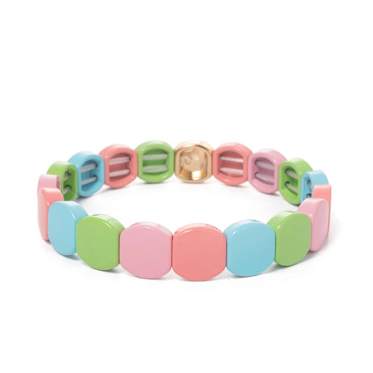 Hemasa Rainbow  Hexagon Beaded Tile Bracelet For Women