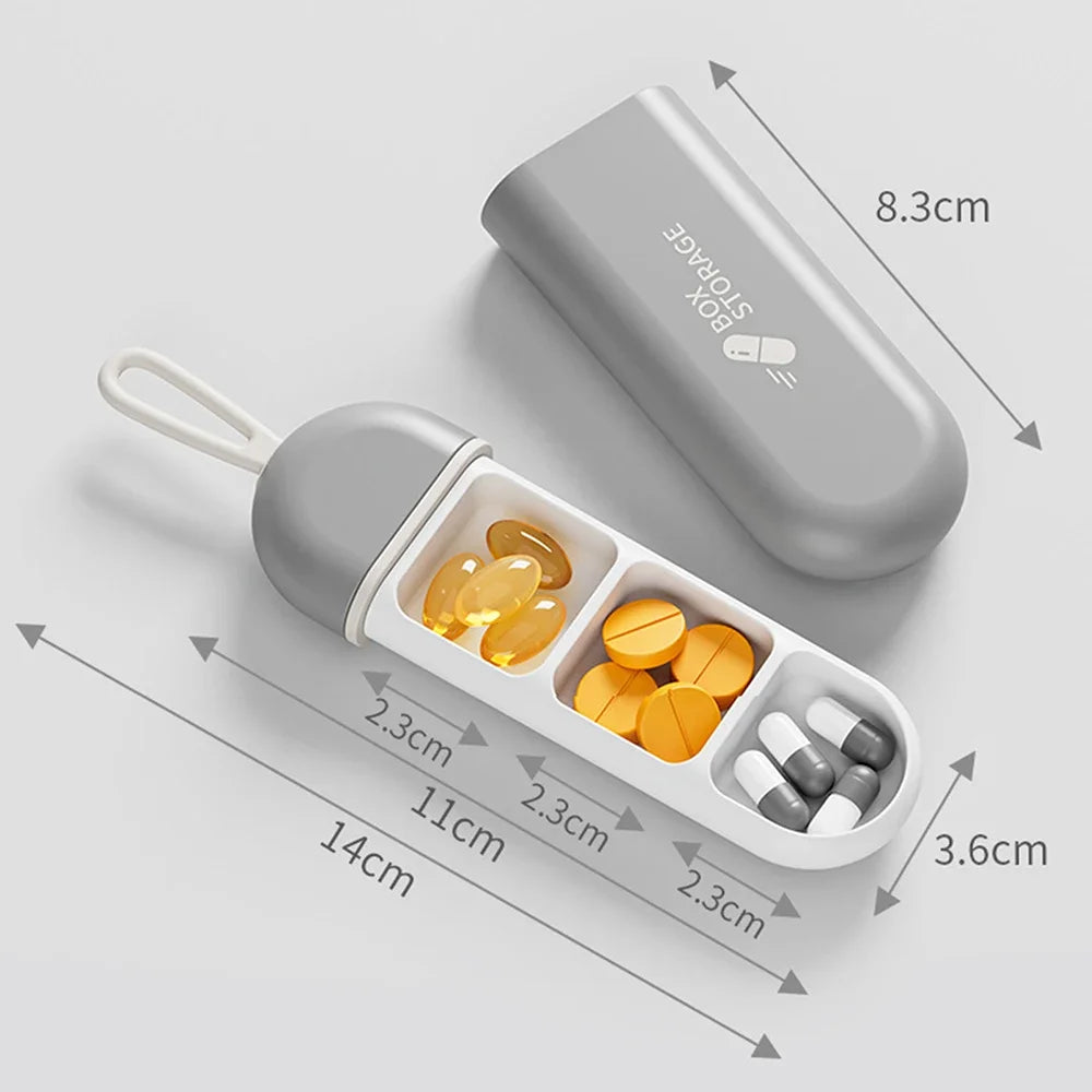 Hemasa  Portable Neat And Tidy Pill Management Travel Pill Dispenser Medicine Box Durable Sturdy Pocket Pill Box