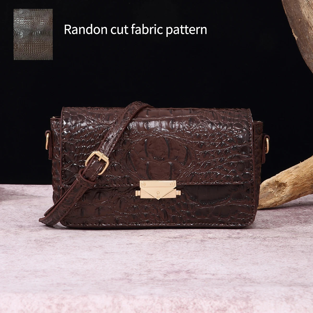 Colorful crocodile pattern classic lock buckle autumn and winter new product crossbody shoulder bag small square bag