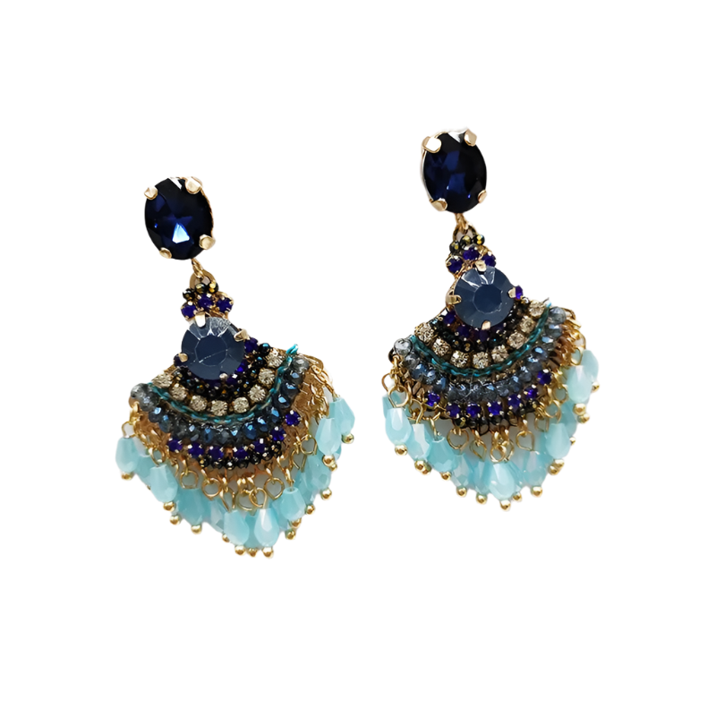 Hemasa Colorful Beaded  Long Earrings for Women