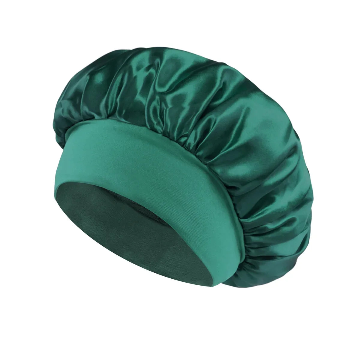 Hemasa Women Satin Bonnet Hair Bonnet for Sleeping Hair Care Silk Bonnets Solid Wide-brimmed Sleeping Hat with Elastic Soft Band