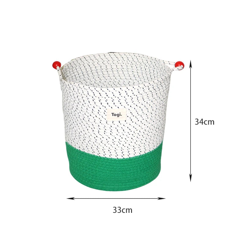 Tejesa  Cotton Rope Faion Color Blo Design Woven Laundry Clothes Storage Basket Home Batoom Use Dir Clothes Basket