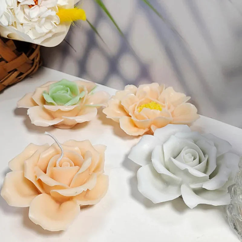 19 Types Flowers Candle Silicone Mold DIY Petal Rose Tulip Peony Candle Making Epoxy Soap Caly Resin Chocolate Mold Gifts Craft