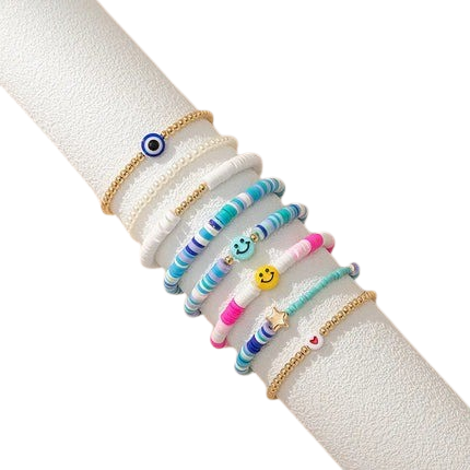Hemasa  Korean Style Colorful Polymer Clay Beads Bracelet / Hand Accessories Girls Party Jewelry Gifts