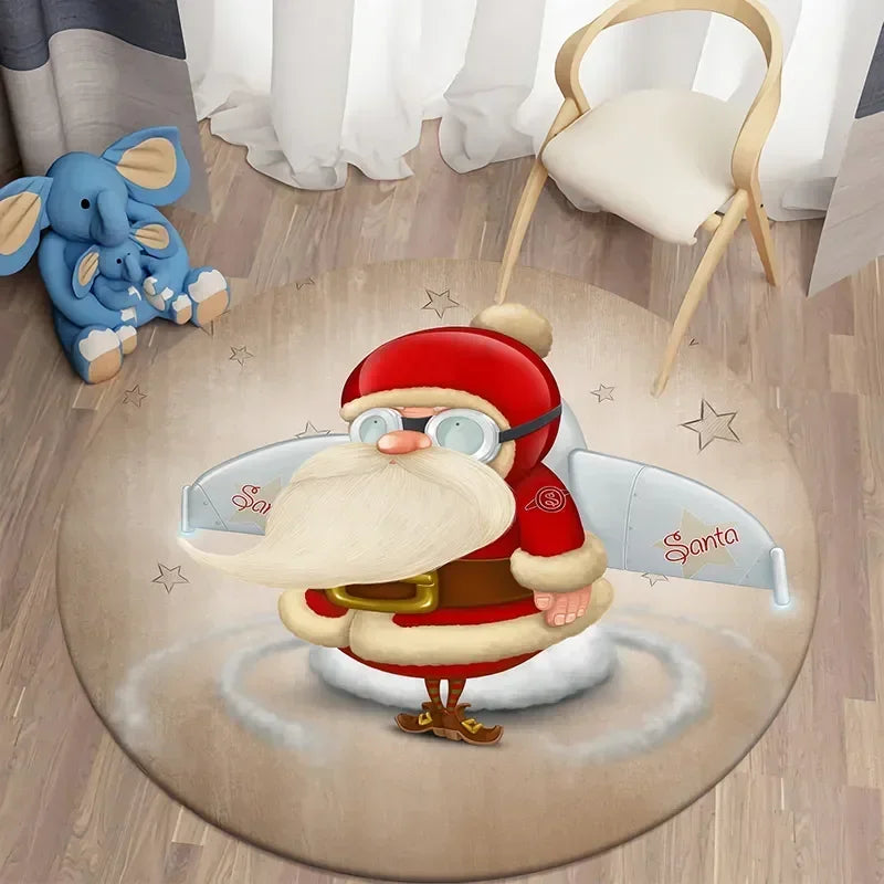 Santa round carpet home living room bed  floor mat kitchen bath   cute children's  decoration