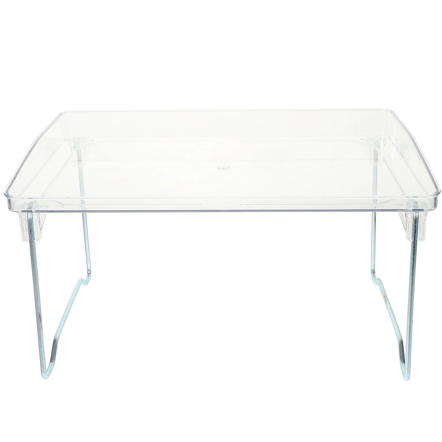 Hemasa Portable Breakfast Tray Table for Bed with Folding Legs and Clear Acrylic Surface