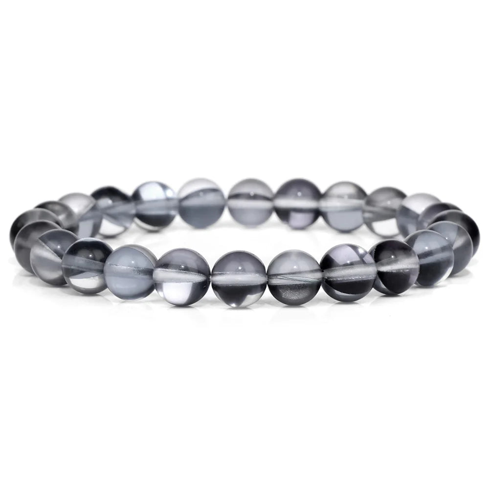 Tejesa Blue Flash Stone Bracelets For Men Crystal Glass Moonstone Couple Bracelets For Women Cat Eye Chalcedony Opal Handmade Bangles