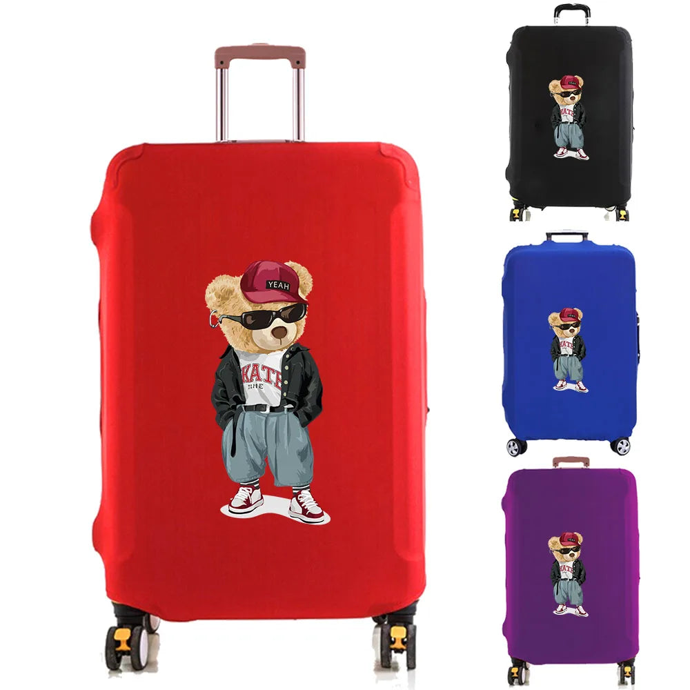 Tejesa Luggage Cover Suitcase Protector Thicken Elasticity Dust Covered Anti-scratch Protective Case 18-32 Inch Trolley Set Jacket Bear