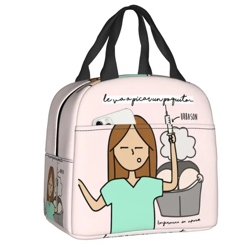 Hemasa  Nurse Lunch Bag Women Portable Cooler Thermal Insulated Lunch Box