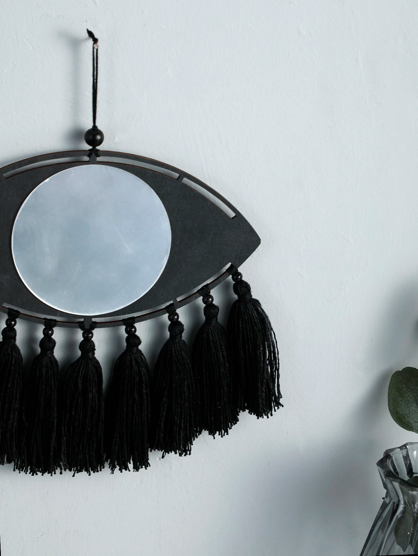 Hemasa Macrame Mirror Black Evil Eye Decorative Mirrors /Home Decoration Tassels  Decor Home Ornament Gift