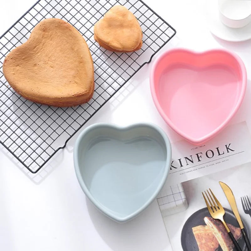 Multi-size Heart Silicone Cake Mold DIY Love Layered Baking Pan Chocolate Candy Jelly Ice Mould Cute Gift Soap Candle Making Set