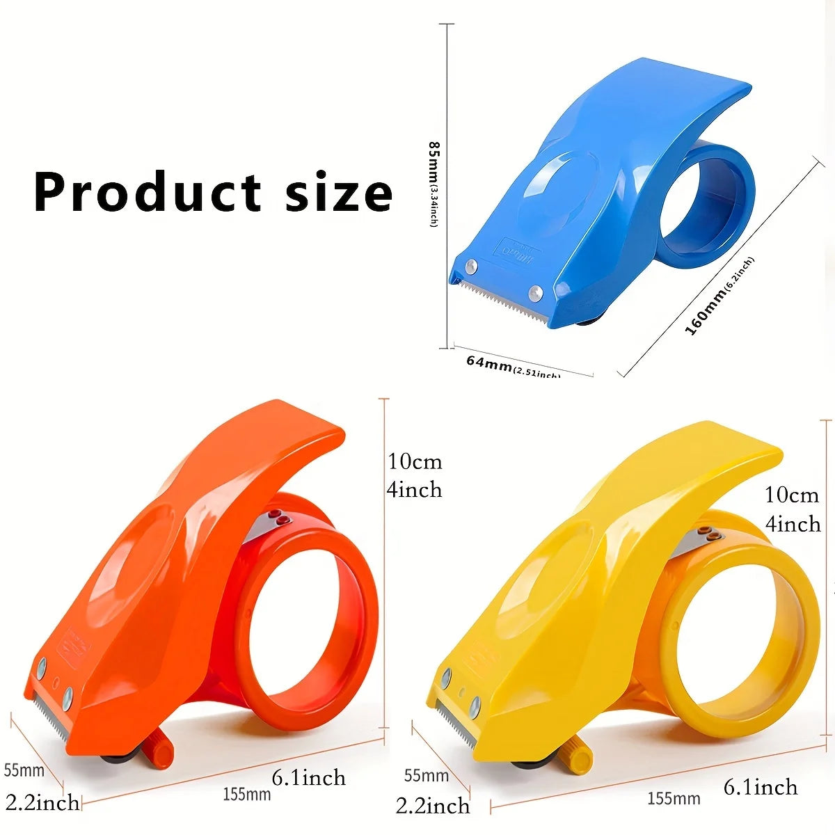 Plastic Sealing Packer Tape Dispenser Packaging Parcel 50mm Width Roller Tape Cutter Sealing Tape Holder Manual Packing Machine